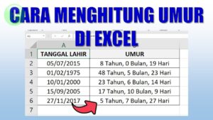 Menghitung Usia di Excel